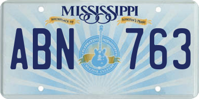 MS license plate ABN763