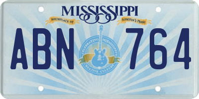 MS license plate ABN764