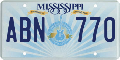 MS license plate ABN770