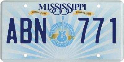 MS license plate ABN771