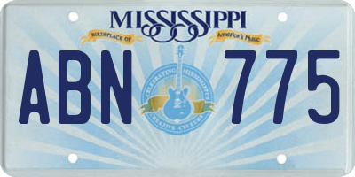 MS license plate ABN775
