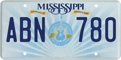 MS license plate ABN780