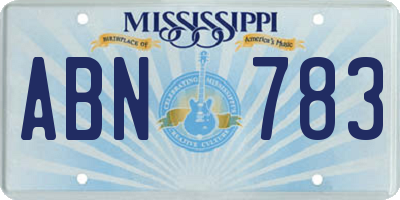 MS license plate ABN783