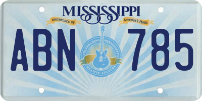 MS license plate ABN785