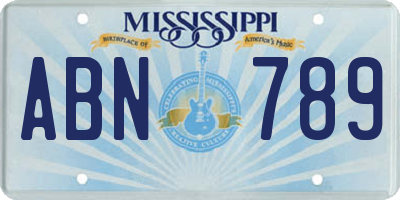 MS license plate ABN789