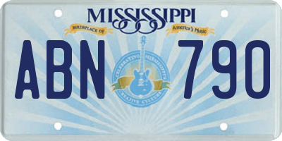 MS license plate ABN790