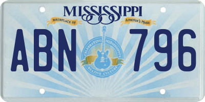 MS license plate ABN796