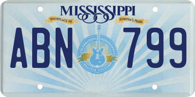 MS license plate ABN799