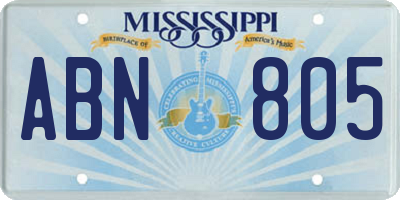 MS license plate ABN805