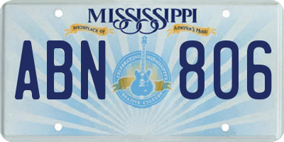 MS license plate ABN806