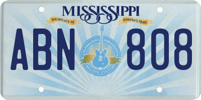 MS license plate ABN808