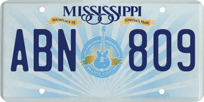 MS license plate ABN809