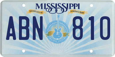 MS license plate ABN810