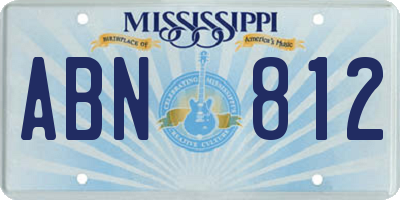 MS license plate ABN812