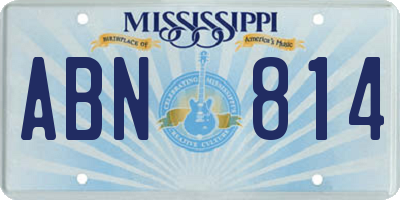 MS license plate ABN814