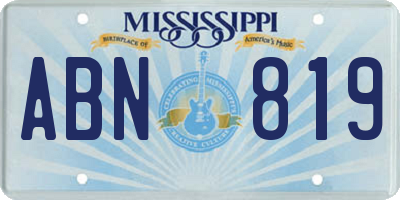 MS license plate ABN819