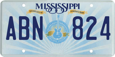 MS license plate ABN824