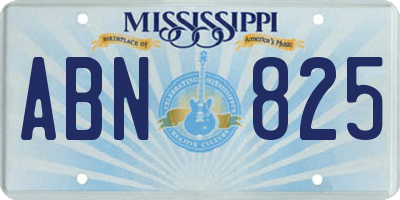 MS license plate ABN825