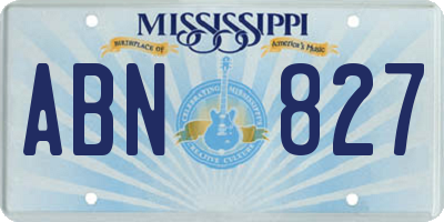 MS license plate ABN827