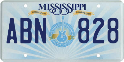 MS license plate ABN828