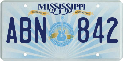 MS license plate ABN842