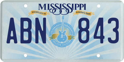 MS license plate ABN843