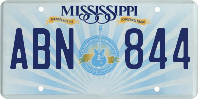 MS license plate ABN844