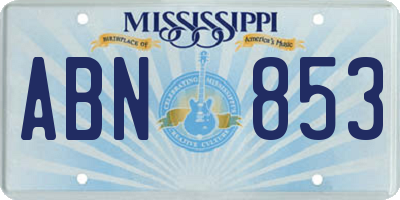 MS license plate ABN853