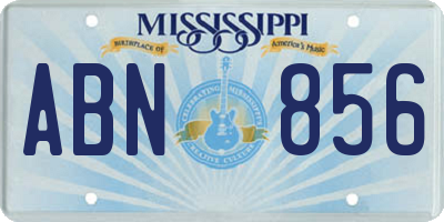 MS license plate ABN856