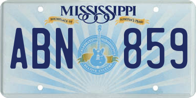 MS license plate ABN859