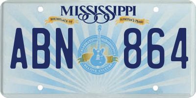 MS license plate ABN864