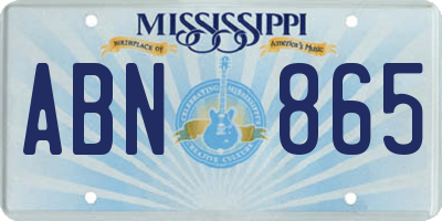 MS license plate ABN865