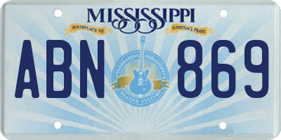 MS license plate ABN869