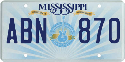 MS license plate ABN870