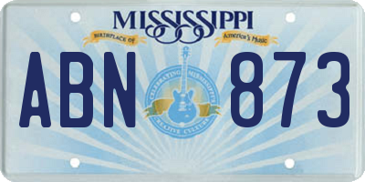 MS license plate ABN873