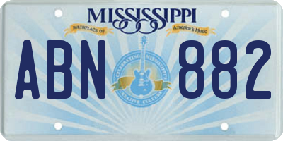 MS license plate ABN882