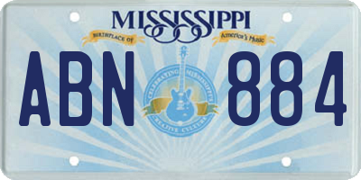 MS license plate ABN884