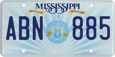 MS license plate ABN885