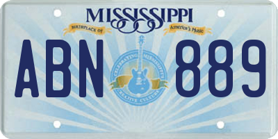 MS license plate ABN889