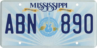 MS license plate ABN890