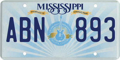 MS license plate ABN893