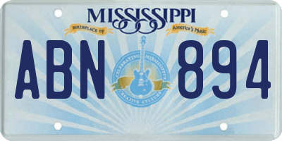 MS license plate ABN894