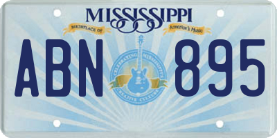 MS license plate ABN895