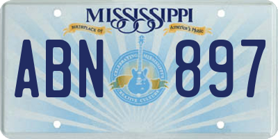 MS license plate ABN897