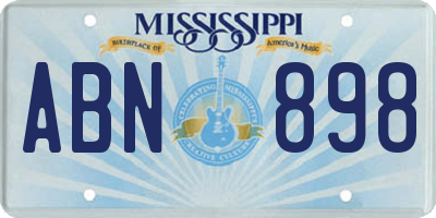 MS license plate ABN898