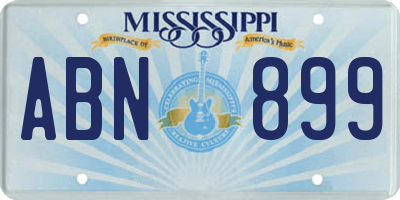 MS license plate ABN899