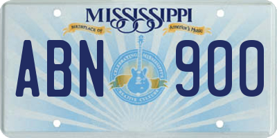 MS license plate ABN900