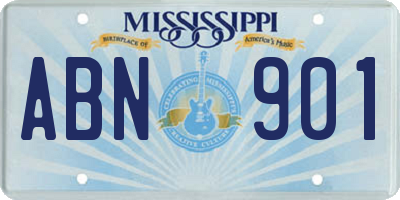 MS license plate ABN901