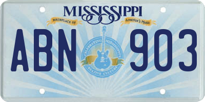 MS license plate ABN903