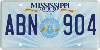 MS license plate ABN904